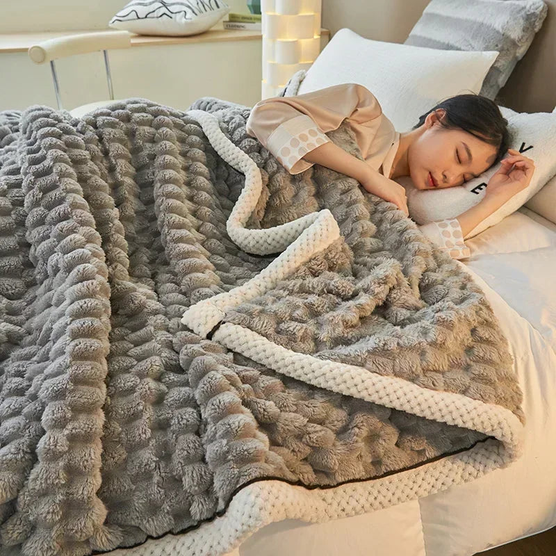 Blanket/Grey Twist Knit on sale Blanket